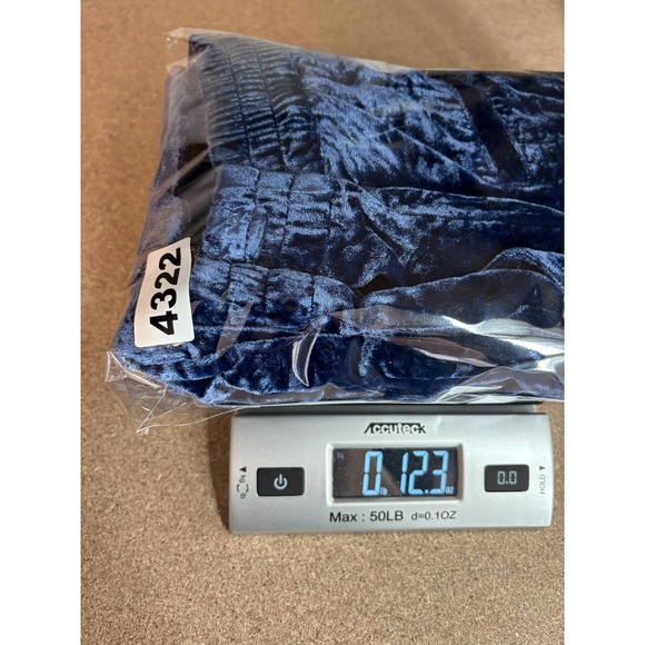 Anthropologie Pants Womens Small Blue Velvet Wide Leg Party Holiday High Rise - Picture 9 of 9